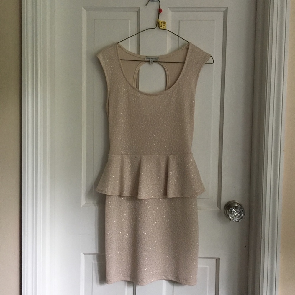 Cream sparkly bodycon with cut out back